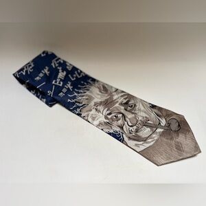 Un-Tied Inc. | Albert Einstein Numeric/Mathematics Novelty Tie - Blue/Gray
